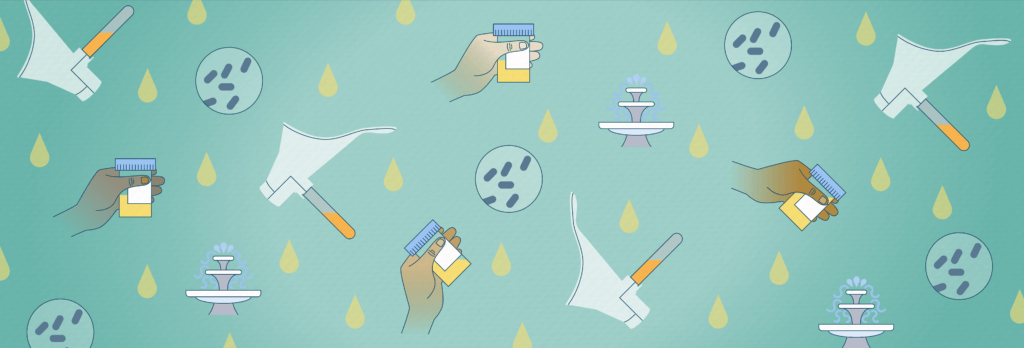 Clean catch urine sample with Peezy Midstream